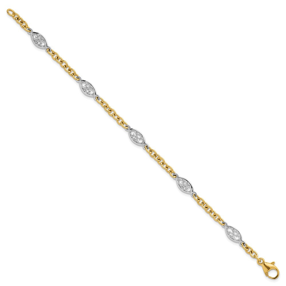 Polished Fancy Chain 6.5mm Bracelet 7.25"