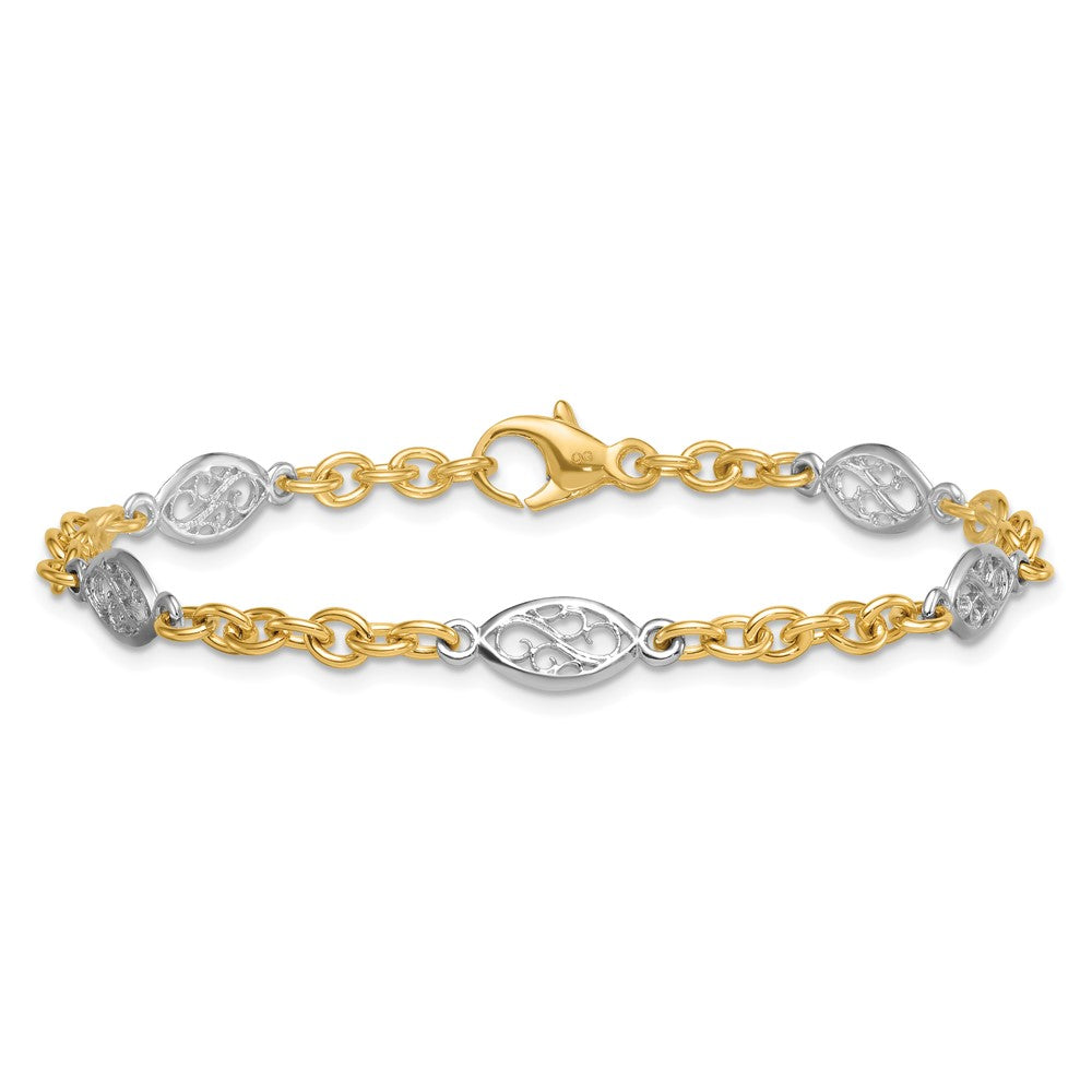 Polished Fancy Chain 6.5mm Bracelet 7.25"