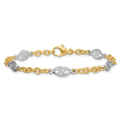 Polished Fancy Chain 6.5mm Bracelet 7.25"