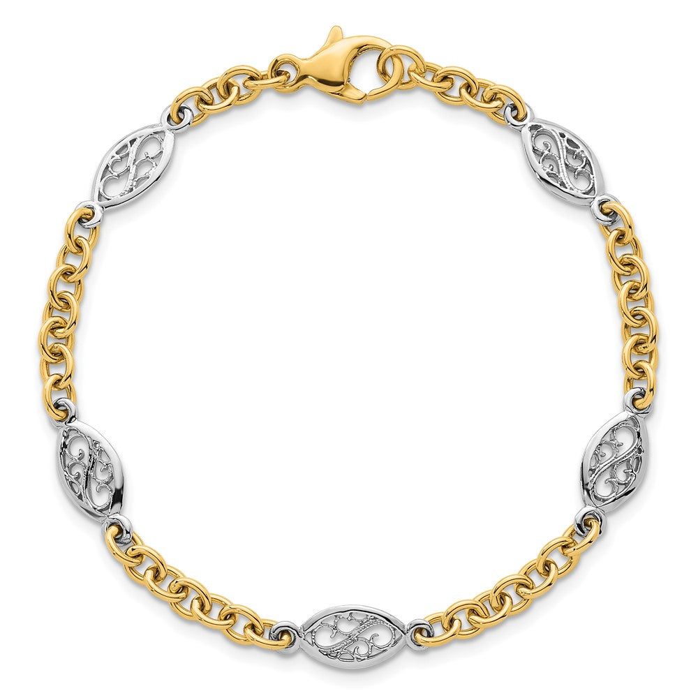 Polished Fancy Chain 6.5mm Bracelet 7.25"