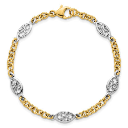 Polished Fancy Chain 6.5mm Bracelet 7.25"