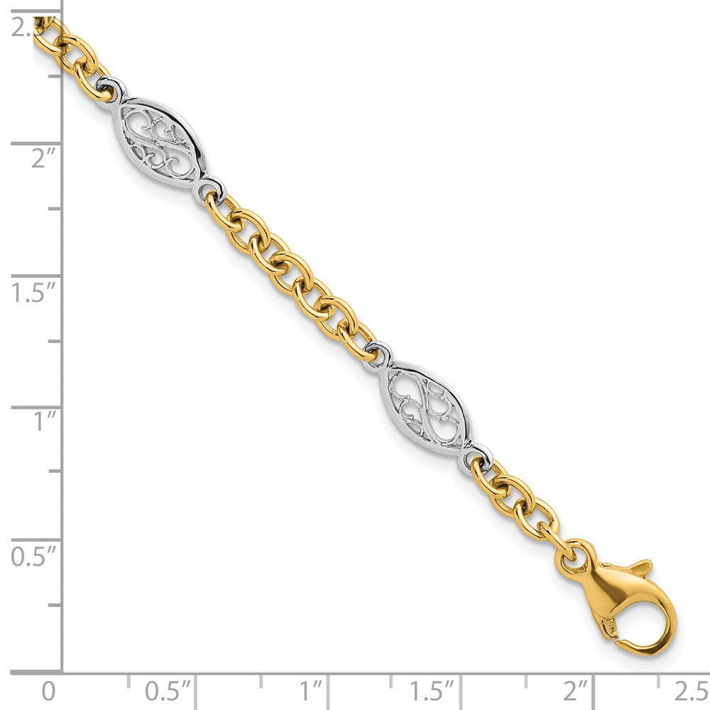 Polished Fancy Chain 6.5mm Bracelet 7.25"