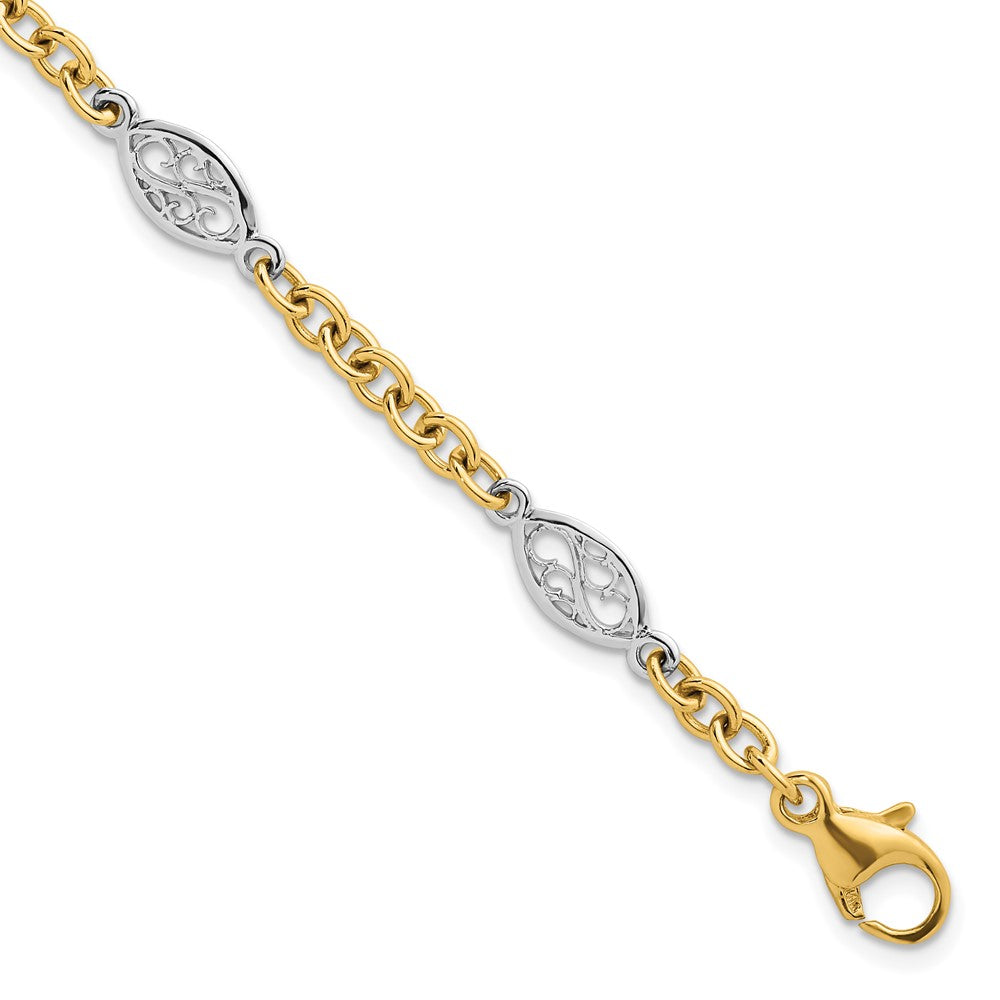 Polished Fancy Chain 6.5mm Bracelet 7.25"