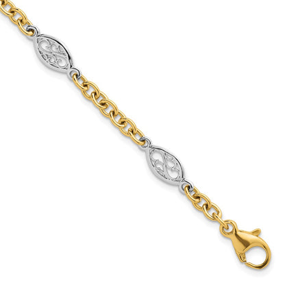 Polished Fancy Chain 6.5mm Bracelet 7.25"