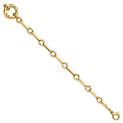 Polished Fancy Link with Circle Bracelet 7.75"
