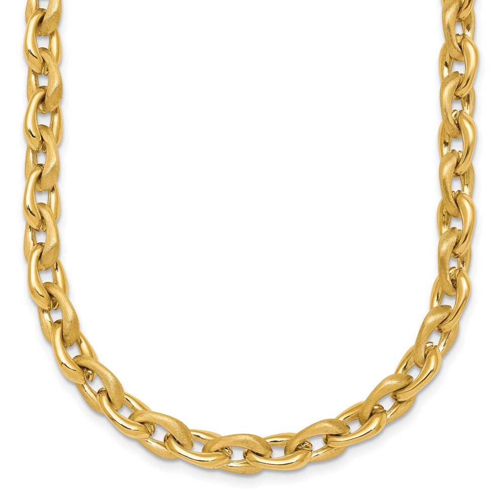 Polished And Brushed Chain 6.75mm Necklace 18"