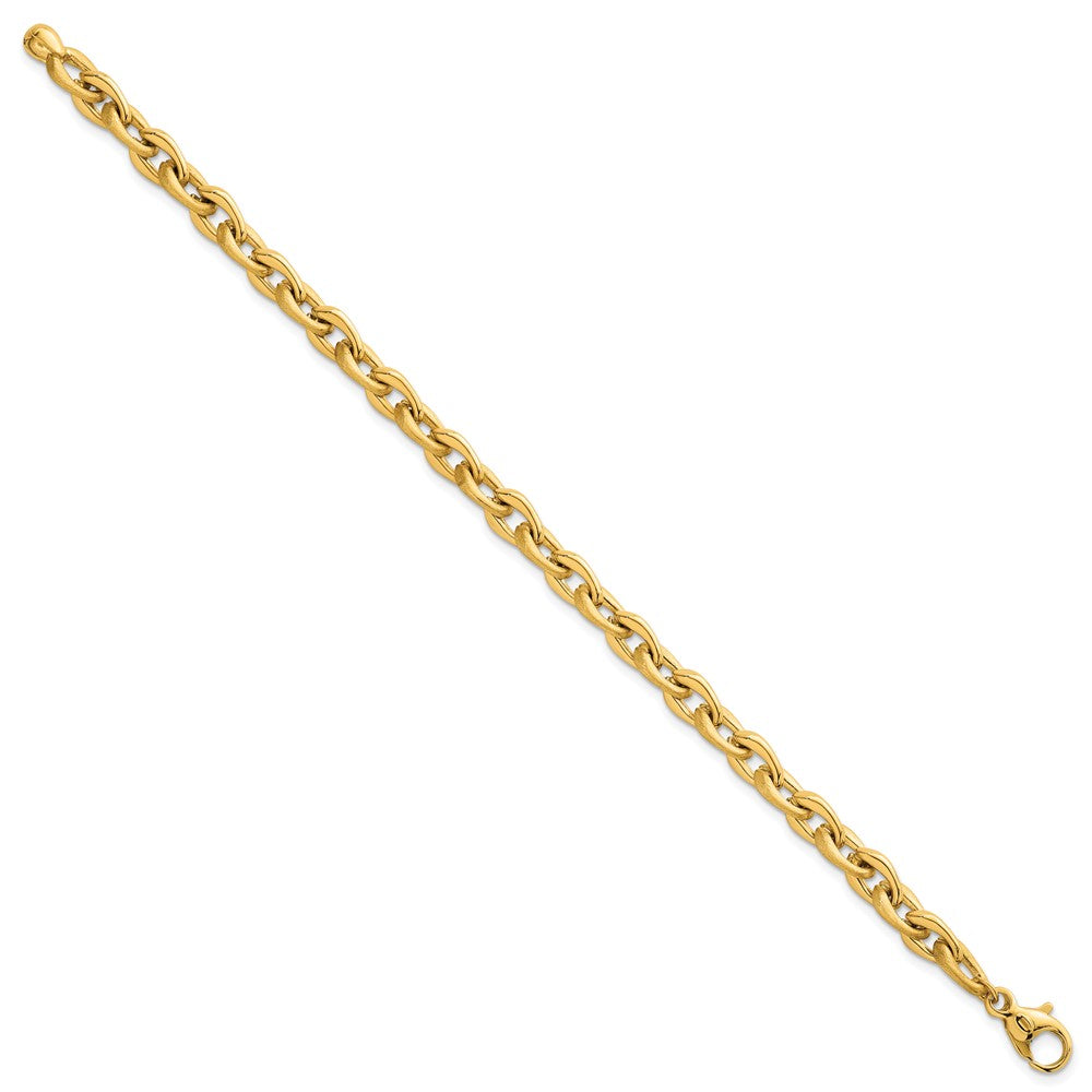 Polished And Brushed Chain 6.75mm Bracelet 7.5"