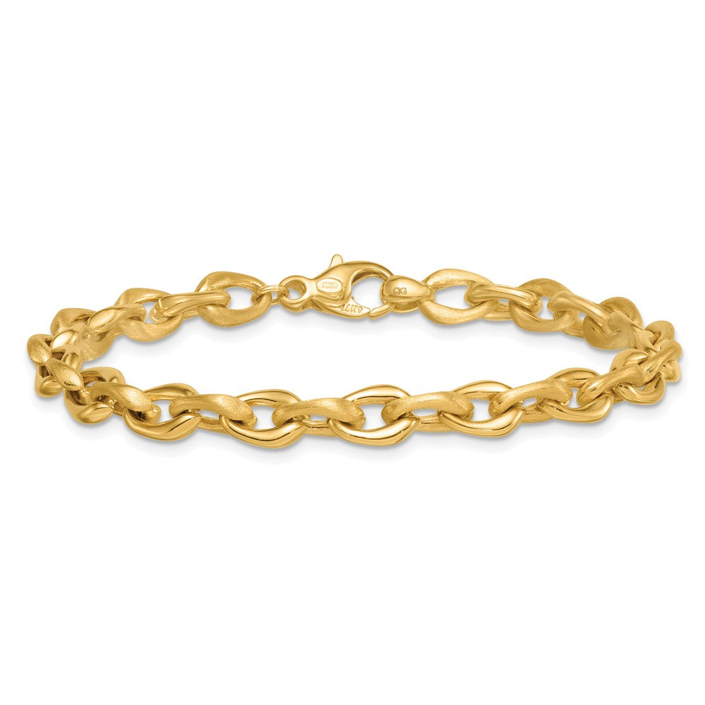 Polished And Brushed Chain 6.75mm Bracelet 7.5"