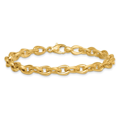 Polished And Brushed Chain 6.75mm Bracelet 7.5"
