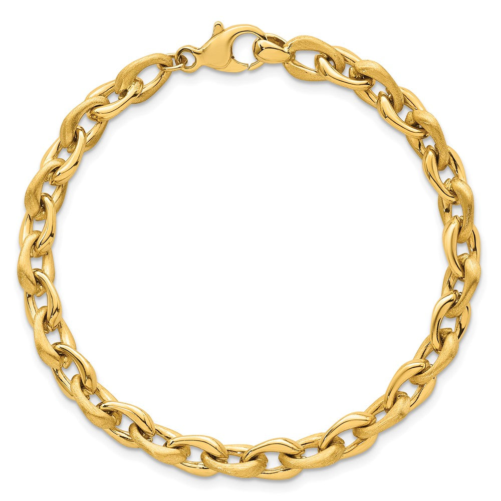 Polished And Brushed Chain 6.75mm Bracelet 7.5"