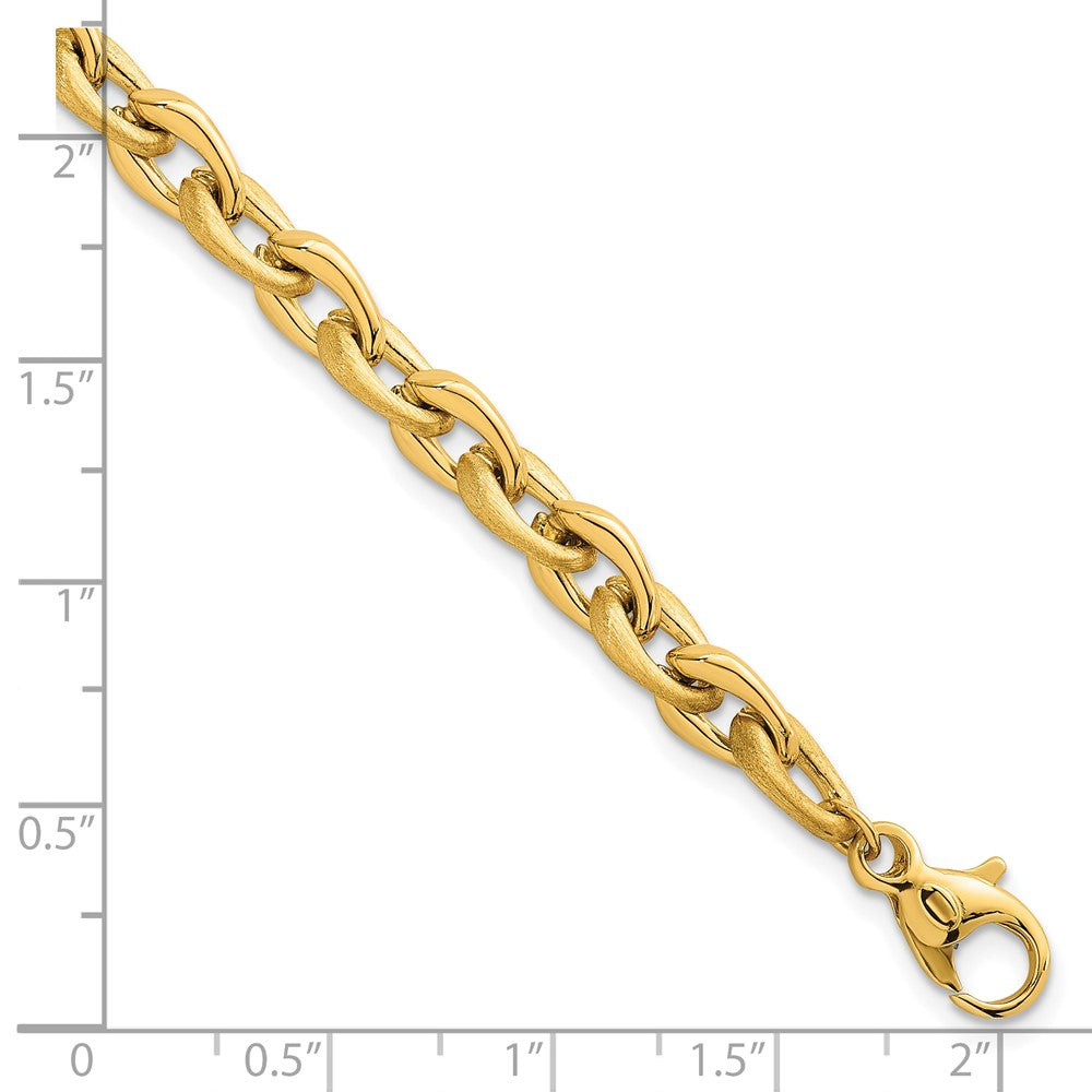 Polished And Brushed Chain 6.75mm Bracelet 7.5"