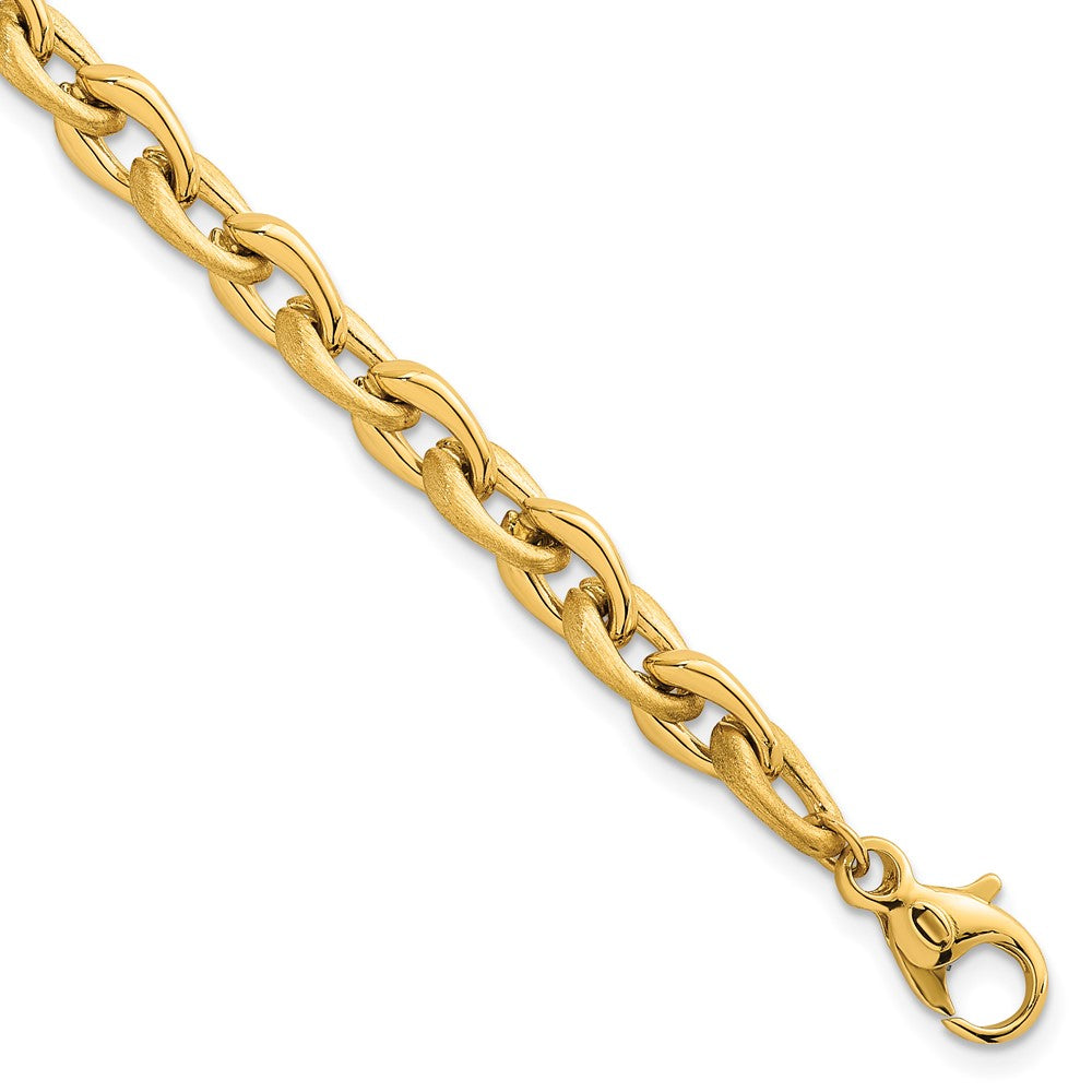 Polished And Brushed Chain 6.75mm Bracelet 7.5"