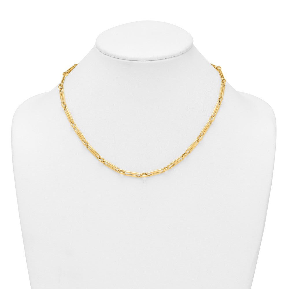 Polished Fancy Long Link 5mm Necklace 18"