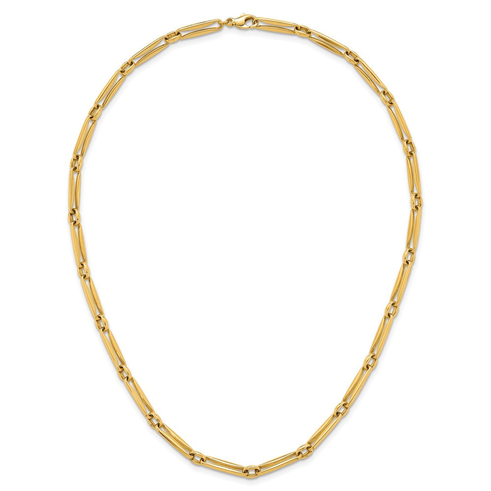 Polished Fancy Long Link 5mm Necklace 18"