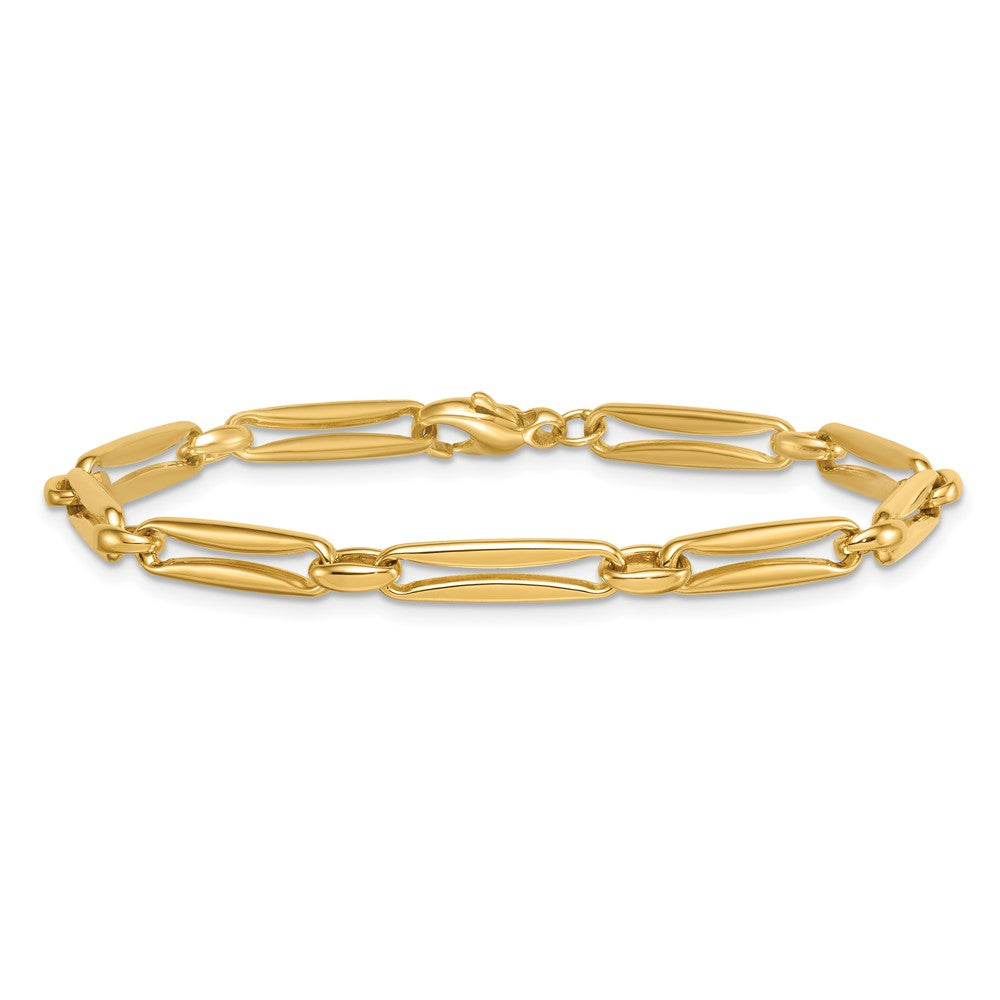Polished Fancy Long Link 5mm Bracelet 7.5"