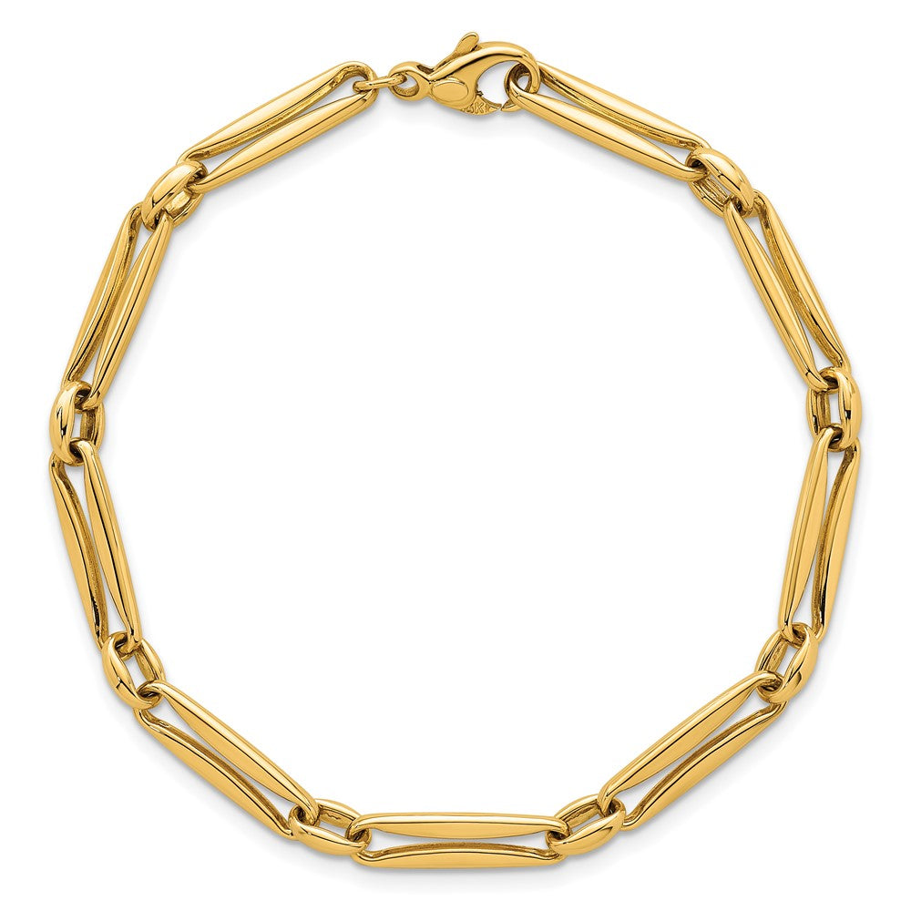 Polished Fancy Long Link 5mm Bracelet 7.5"