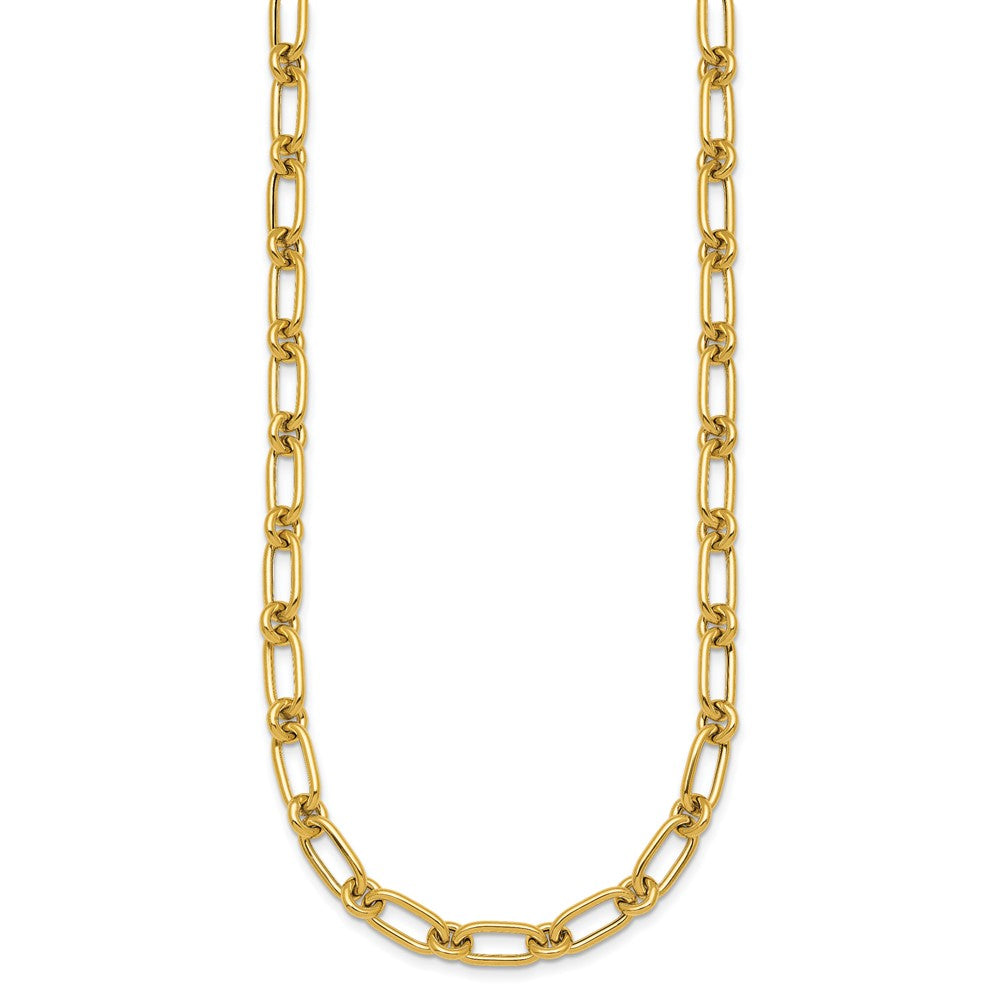 Polished Oval and Circle Link Necklace 18"