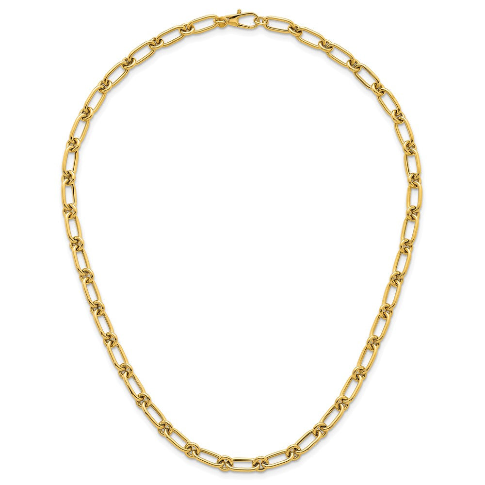 Polished Oval and Circle Link Necklace 18"