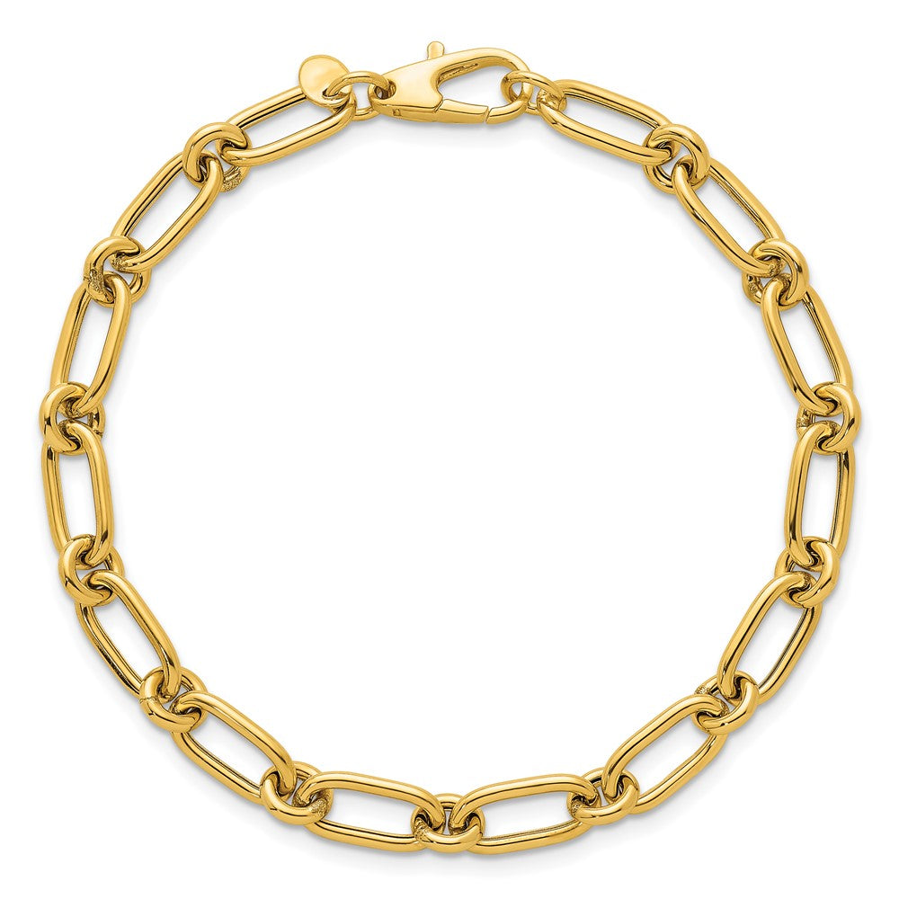 Polished Oval and Circle Link Bracelet 7.5"