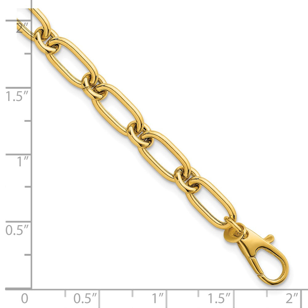 Polished Oval and Circle Link Bracelet 7.5"