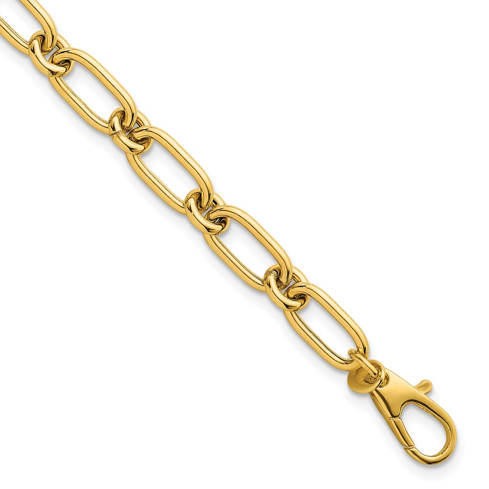 Polished Oval and Circle Link Bracelet 7.5"