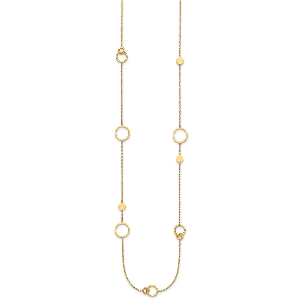 Polished Circle Pattern Necklace 25.5"