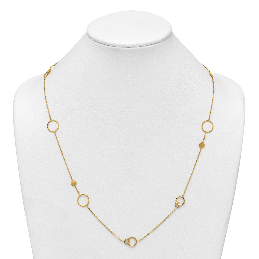Polished Circle Pattern Necklace 25.5"