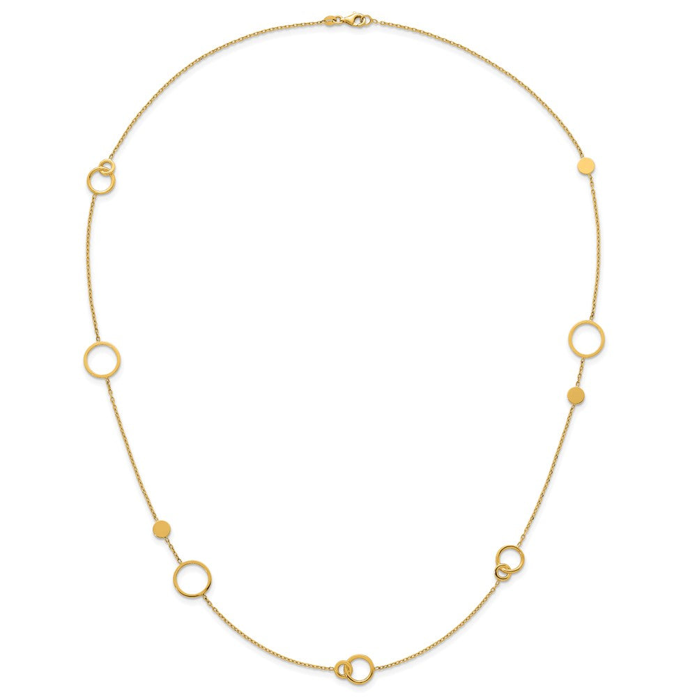 Polished Circle Pattern Necklace 25.5"