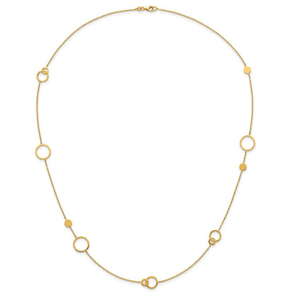 Polished Circle Pattern Necklace 25.5"