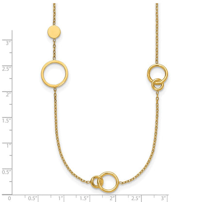 Polished Circle Pattern Necklace 25.5"