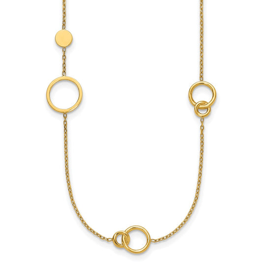 Polished Circle Pattern Necklace 25.5"