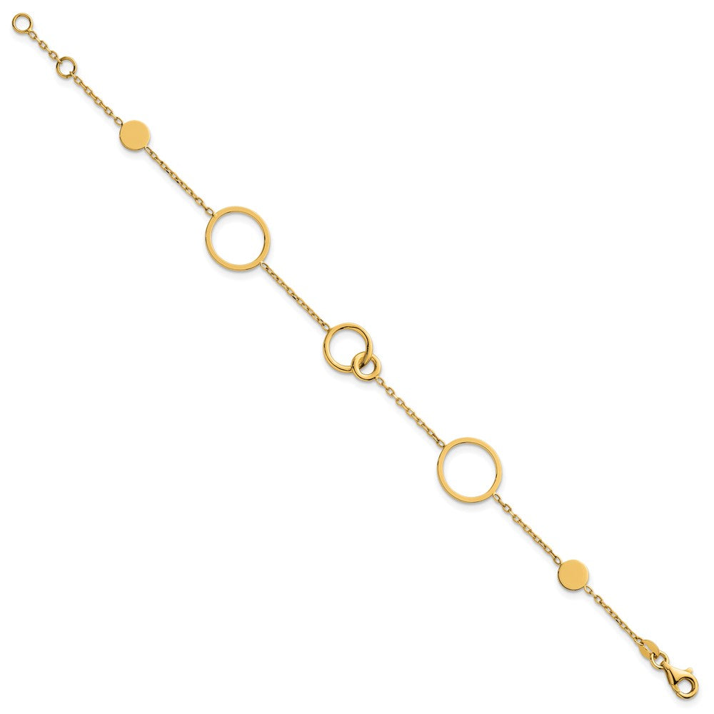 Polished Circle Pattern Bracelet 7.25"