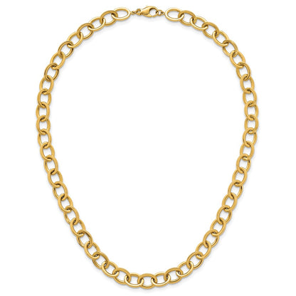 Polished Round Oval Chain 9mm Necklace 18"
