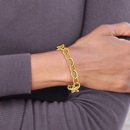 Polished Round Oval Chain 9mm Bracelet 7.5"