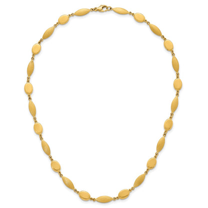 Polished And Brushed Fancy Link 7.5mm Necklace 18"