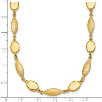Polished And Brushed Fancy Link 7.5mm Necklace 18"