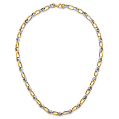 Polished Fancy Oval Chain 7mm Necklace 17.75"