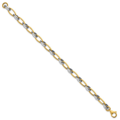 Polished Fancy Oval Chain 7mm Bracelet 7.5"