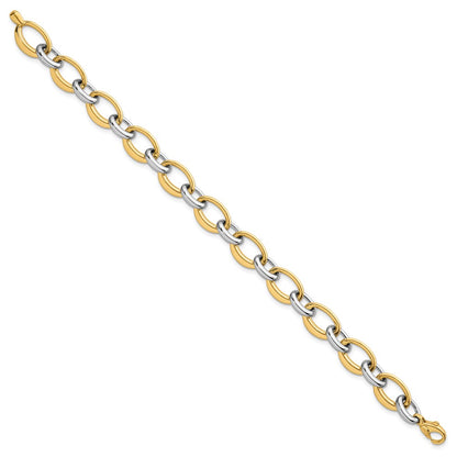 Polished Fancy Link Bracelet 7.5" - 9.6mm
