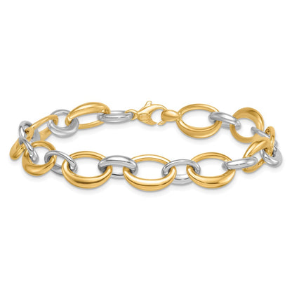 Polished Fancy Link Bracelet 7.5" - 9.6mm