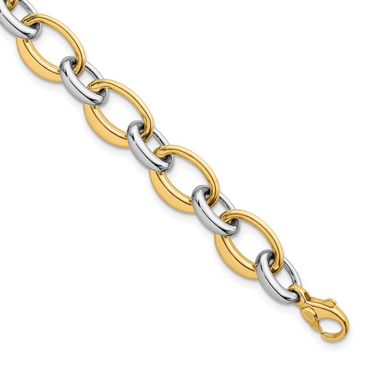 Polished Fancy Link Bracelet 7.5" - 9.6mm