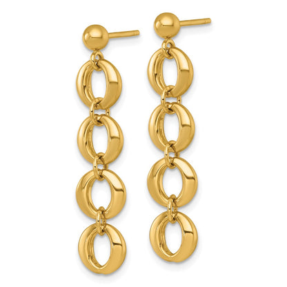 Polished Fancy Circle Link 8mm Dangle Post Earrings