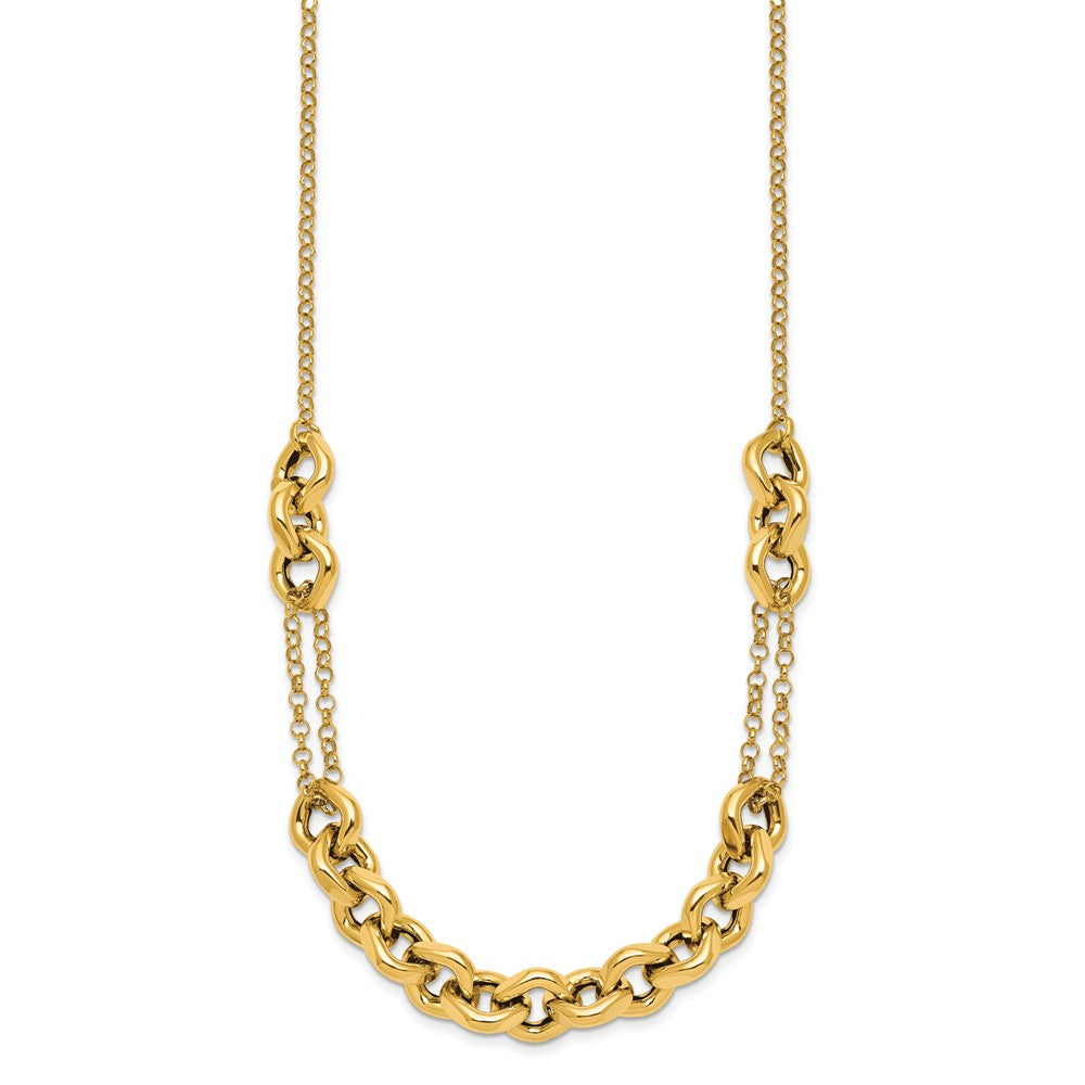 Polished Fancy Multi Link Chain Necklace 18"