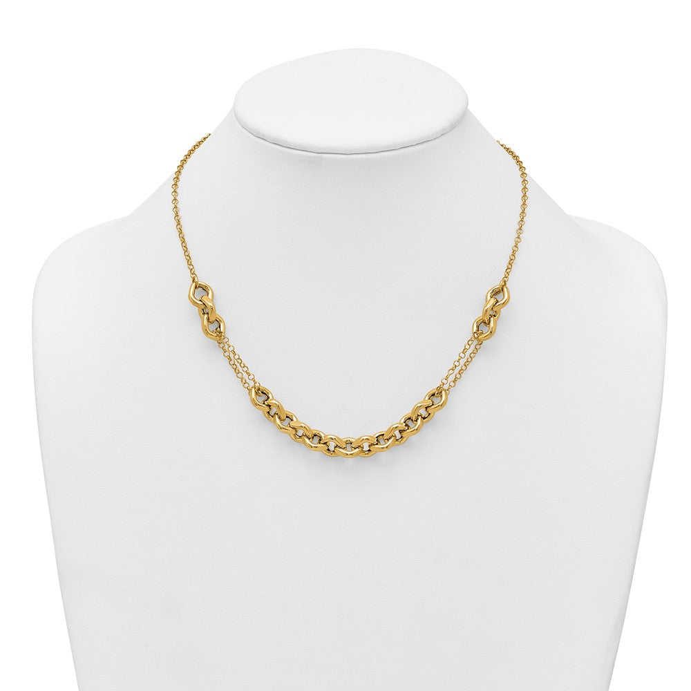 Polished Fancy Multi Link Chain Necklace 18"