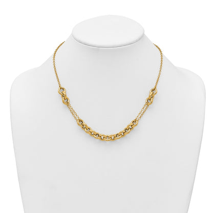 Polished Fancy Multi Link Chain Necklace 18"