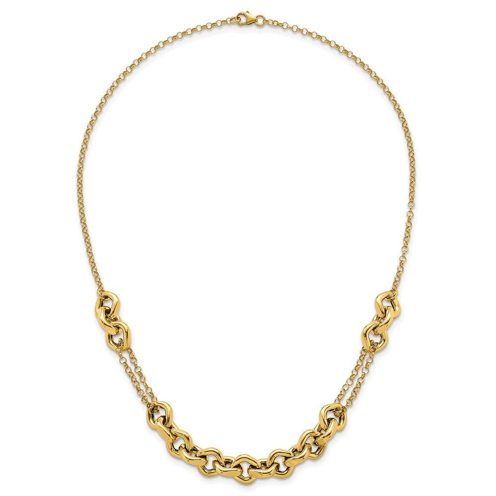 Polished Fancy Multi Link Chain Necklace 18"
