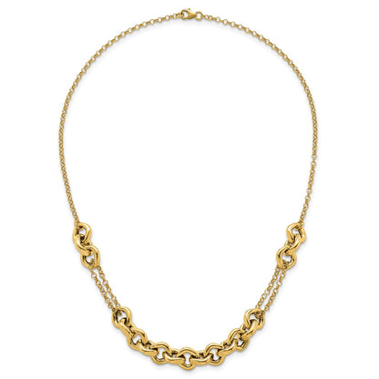 Polished Fancy Multi Link Chain Necklace 18"