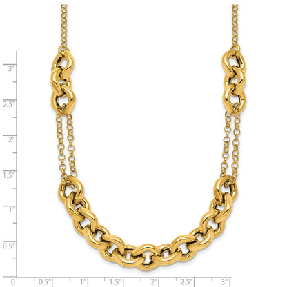 Polished Fancy Multi Link Chain Necklace 18"