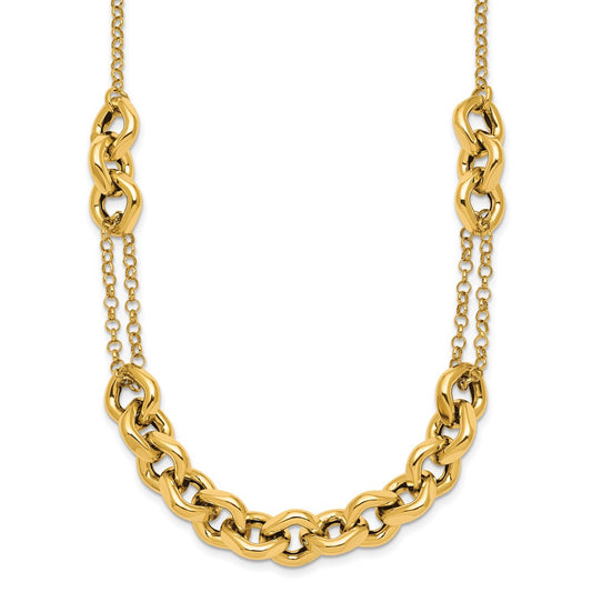 Polished Fancy Multi Link Chain Necklace 18"