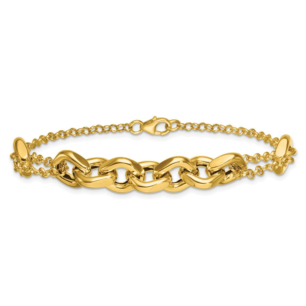 Polished Fancy Multi Link Bracelet 7.5"
